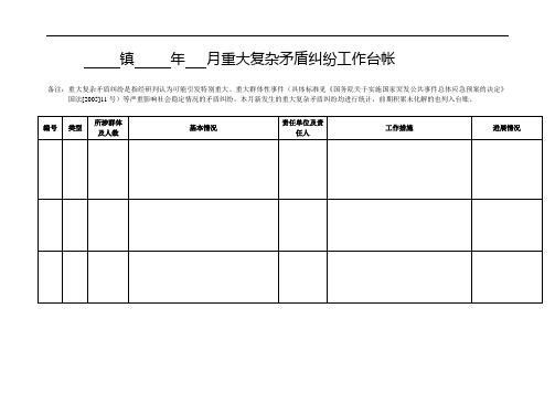 重大复杂矛盾纠纷工作台帐