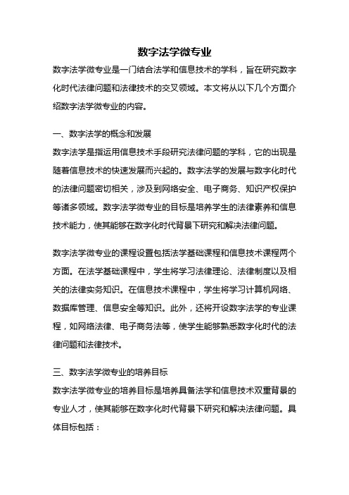 数字法学微专业