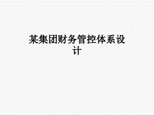 某集团财务管控体系设计