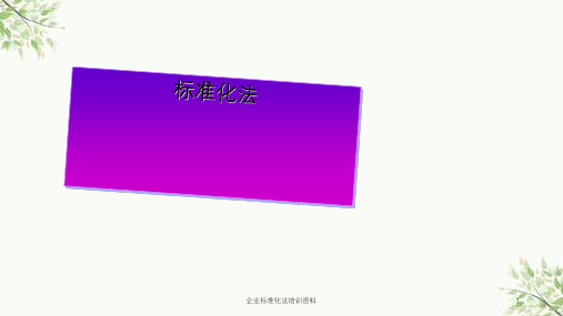 企业标准化法培训资料课件