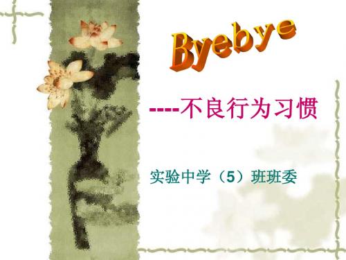 《告别不良习惯》主题班会ppt课件