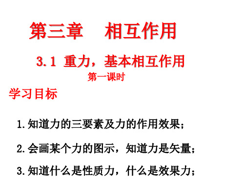 人教版高一物理必修1第三章  3.1重力,基本相互作用(1)(14张PPT)