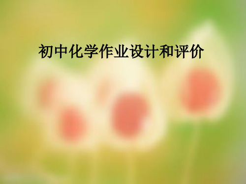 浅谈初中化学作业设计和批改PPT课件