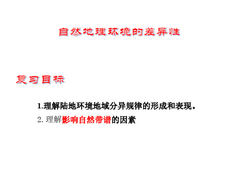 人教版高三地理一轮复习课件：自然地理环境的差异性(共70张ppt)