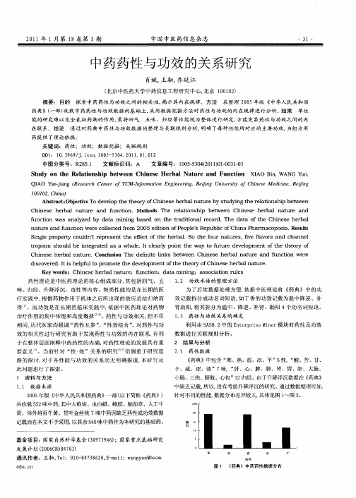 中药药性与功效的关系研究