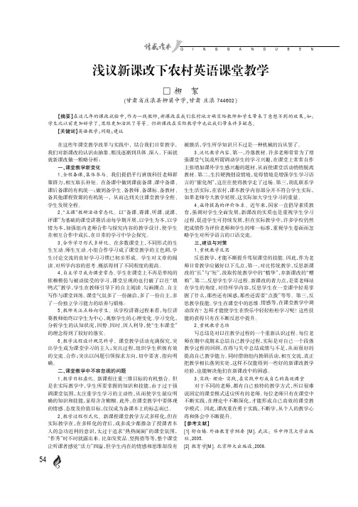 浅议新课改下农村英语课堂教学