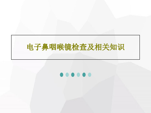 电子鼻咽喉镜检查及相关知识共26页文档