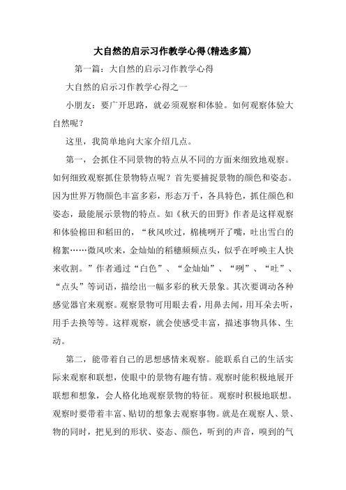 最新大自然的启示习作教学心得(精选多篇)
