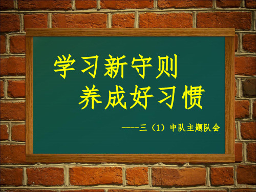 《学习新守则,养成好习惯》主题班队会