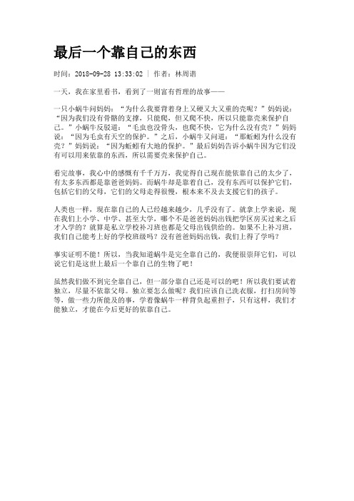 最后一个靠自己的东西