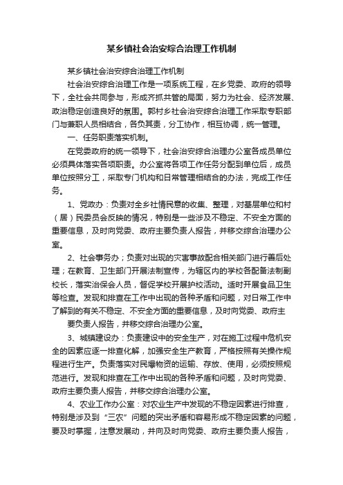 某乡镇社会治安综合治理工作机制