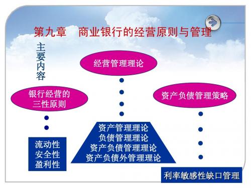 第九章 商业银行的经营原则与管理