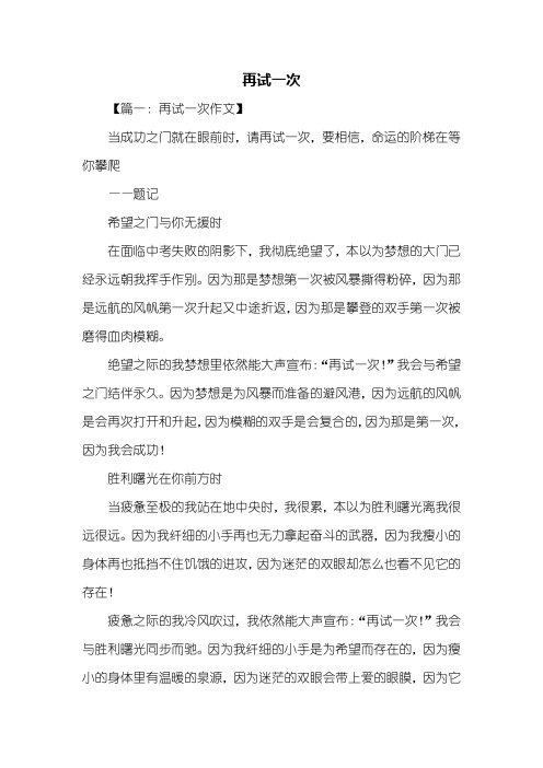 六年级作文：再试一次作文
