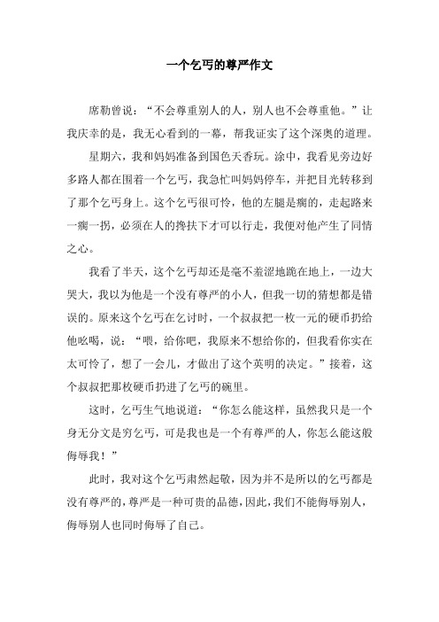 一个乞丐的尊严作文