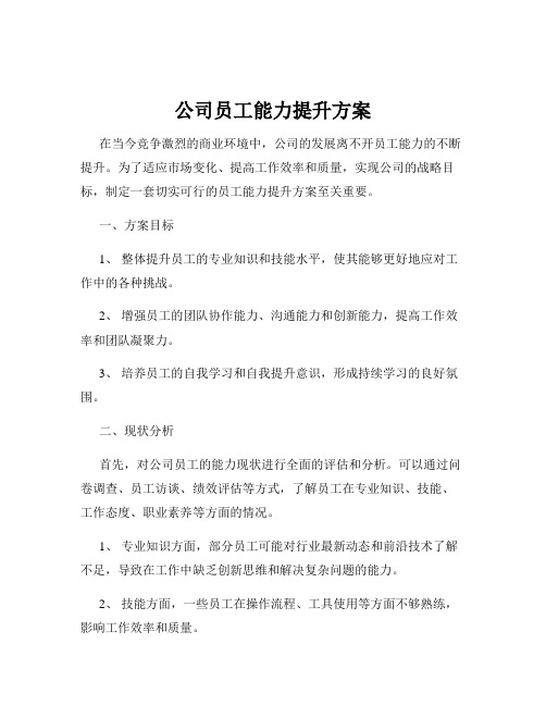 公司员工能力提升方案