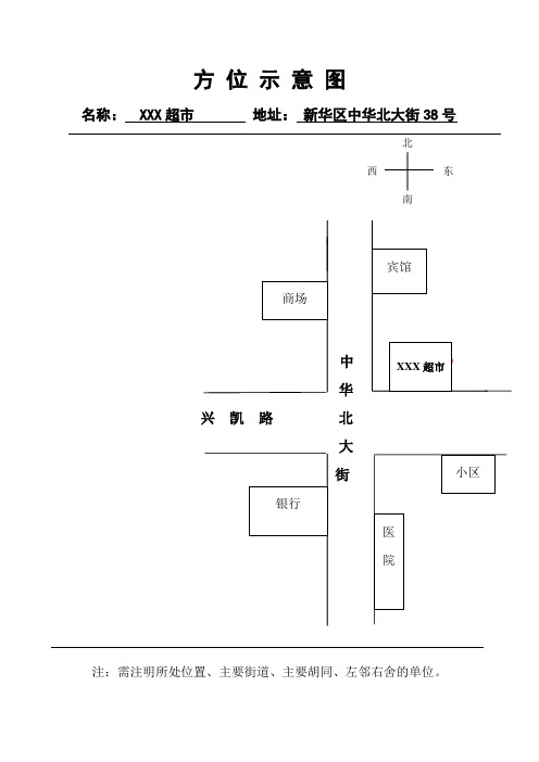 石家庄新华区食品销售经营场所方位图、布局图示范文本
