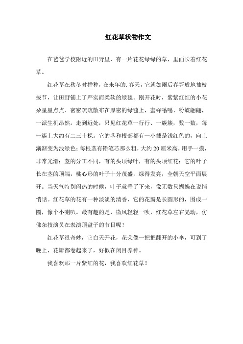 红花草状物作文精选
