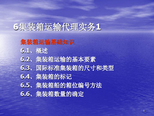 集装箱运输代理实务PPT课件
