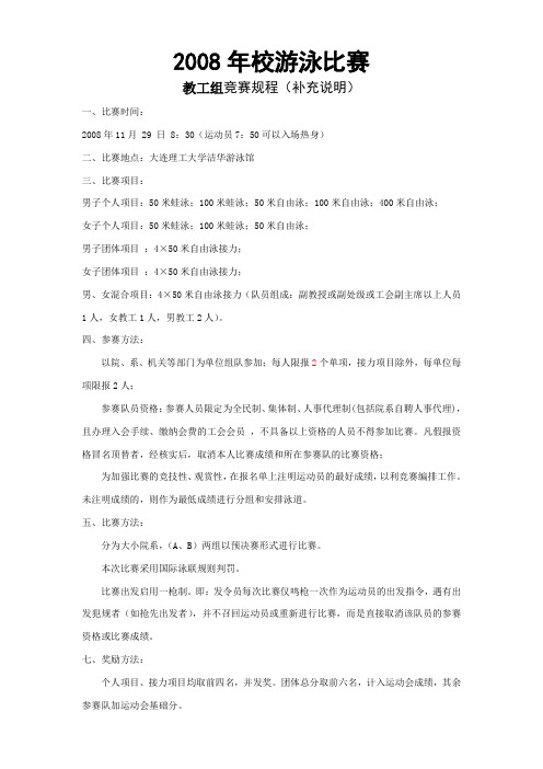 2008年校游泳比赛