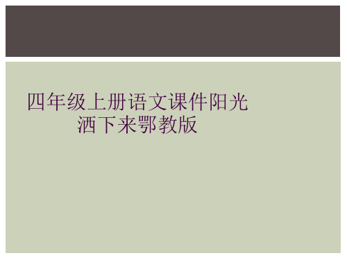 四年级上册语文课件阳光洒下来鄂教版   
