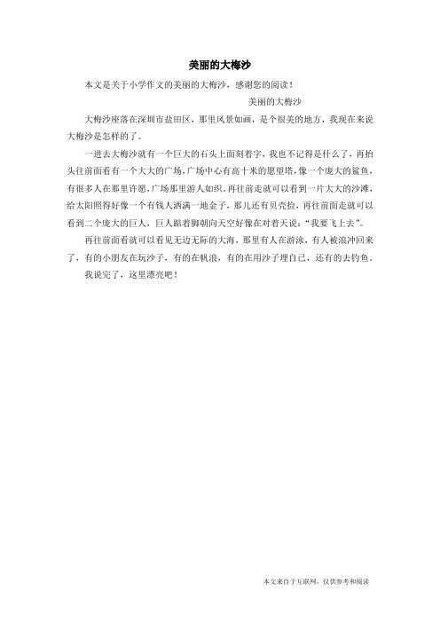 美丽的大梅沙_小学作文_1
