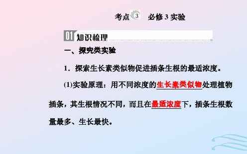 高中生物学业水平复习 专题十七 生物学实验 考点3 必修3实验