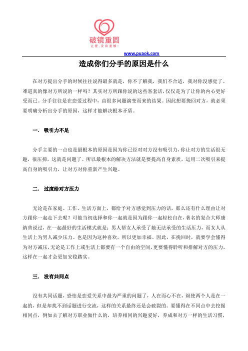 造成你们分手的原因是什么