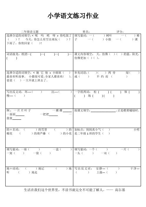 二年级语文随堂精选习题IV (98)