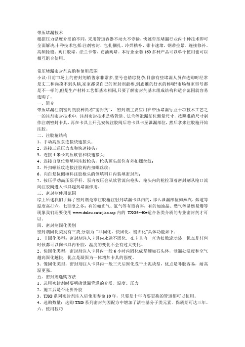带压堵漏技术
