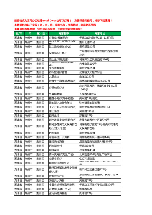 2020新版湖北省荆州市荆州区海鲜工商企业公司商家名录名单黄页联系电话号码地址大全33家
