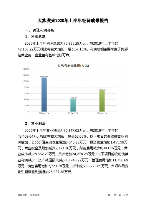 大族激光2020年上半年经营成果报告
