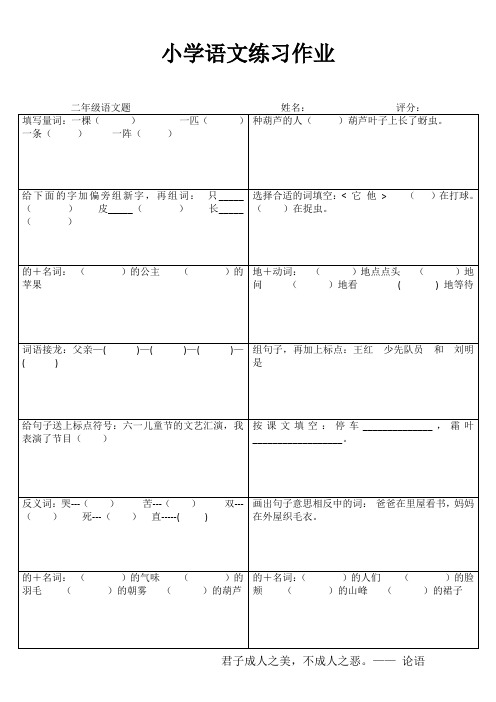 小学二年级语文精题选做系列II (29)