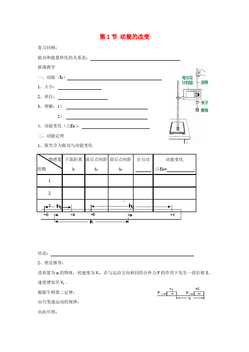 高中物理第2章能的转化与守恒第1节动能的改变学案鲁科版必修20315551.doc