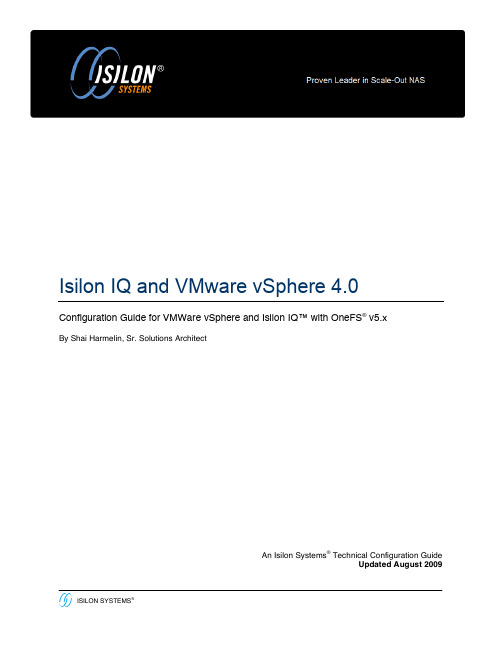Isilon Configuration Guide for VMWare