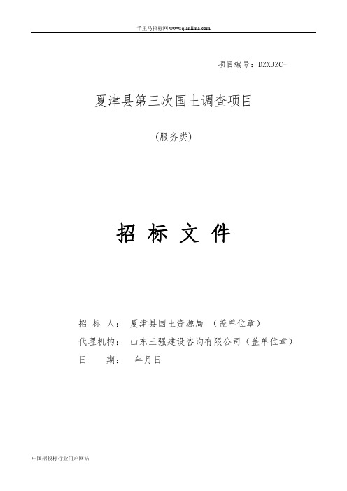 国土调查项目招投标书范本