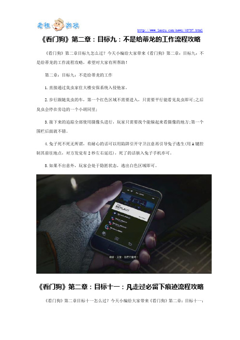 《看门狗》第二章：目标九：不是给蒂龙的工作流程攻略