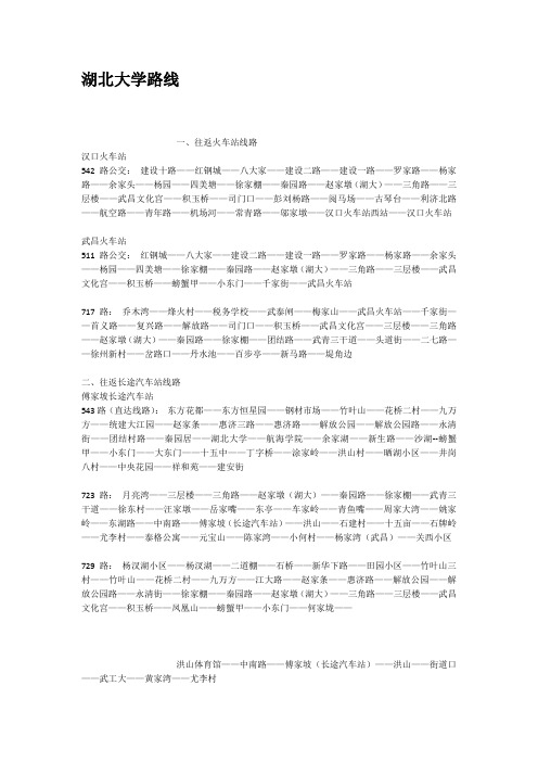 湖北大学路线