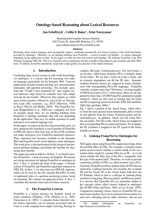 Ontology-based reasoning about lexical resources