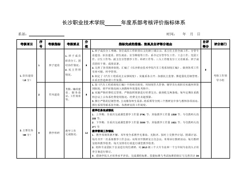 学院部门考核表