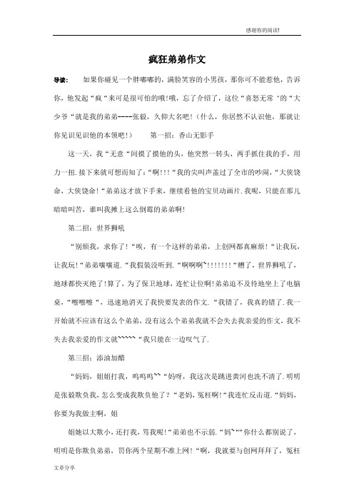 疯狂弟弟作文