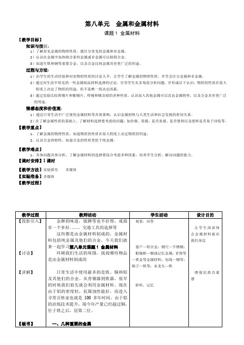 人教版初中化学九年级下册 课题 金属材料【区一等奖】