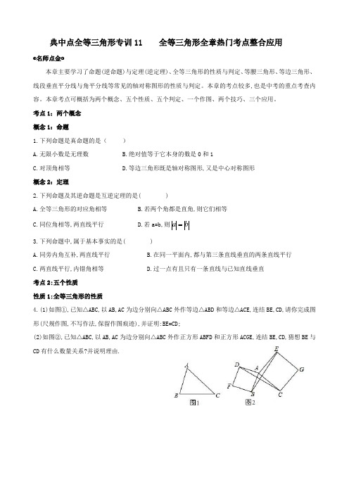 典中点全等三角形专训11    全等三角形全章热门考点整合应用