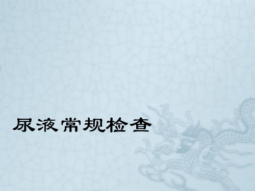 尿液常规检查详细版ppt课件