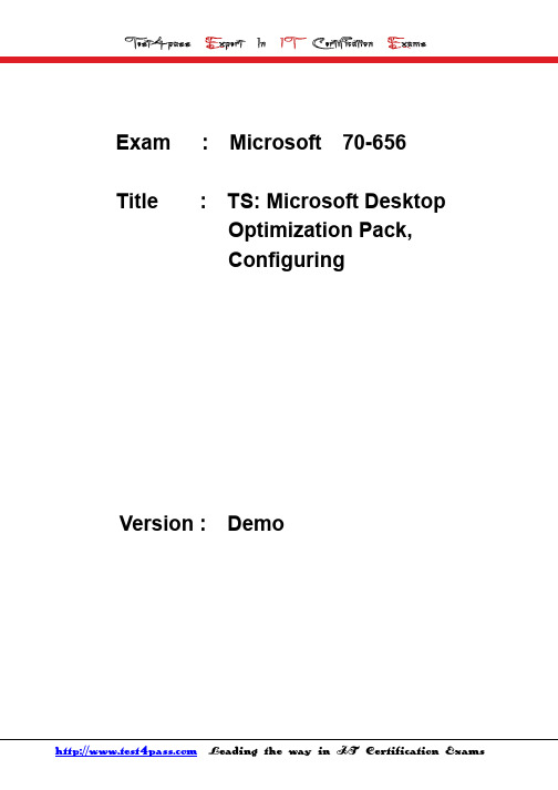 Test4pass Microsoft 70-656 exam free pdf donwload