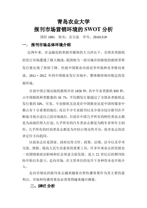 报刊市场的SWOT分析