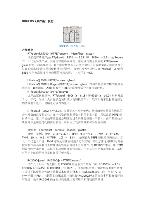 rogoers板材资料