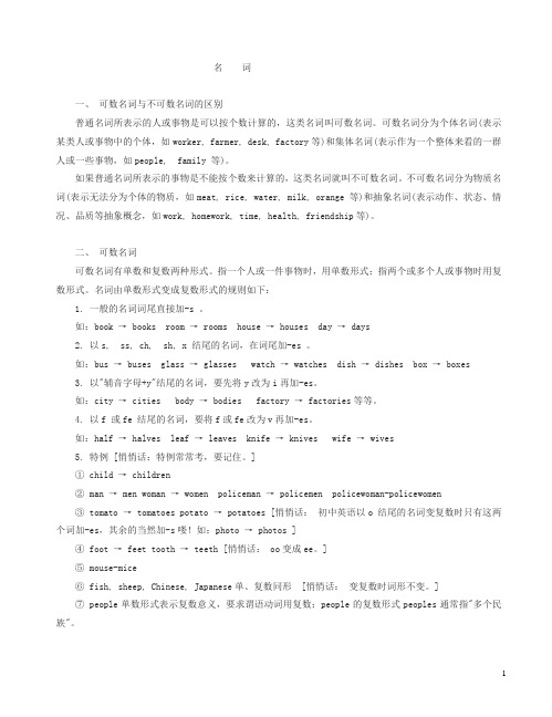pep小升初英语语法大全-(六年级)