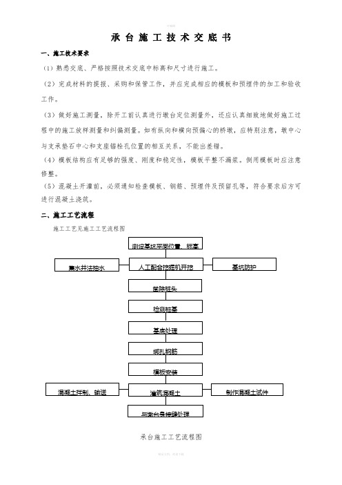 承台施工技术交底书