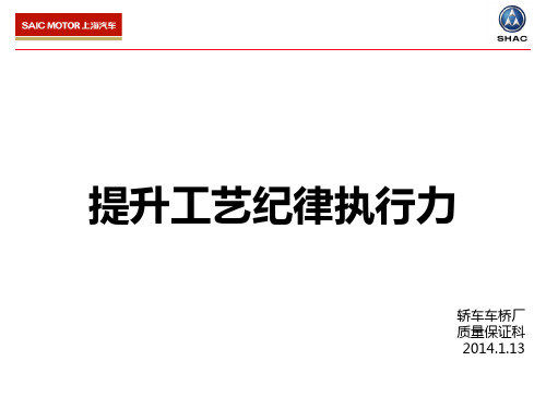 提升工艺纪律执行力专题培训