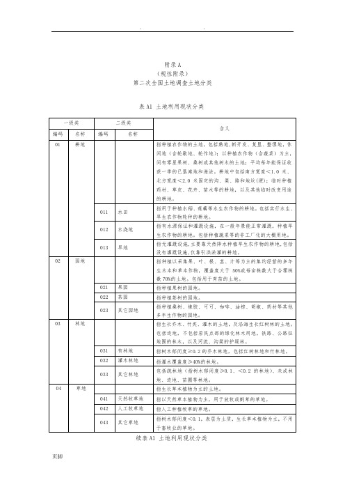 第二次全国土地调查土地分类